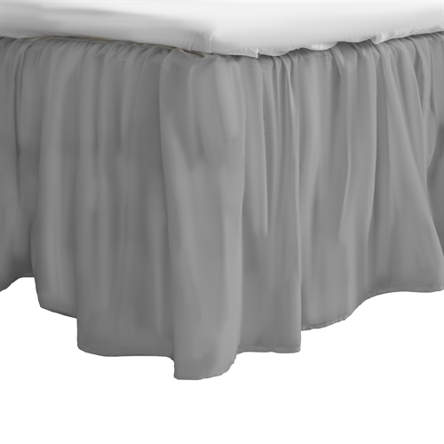 Glossy Bed Skirt 120x200 cm - 100% Cotton Satin - 45 cm Side Height - Gray Bed Skirt By Night