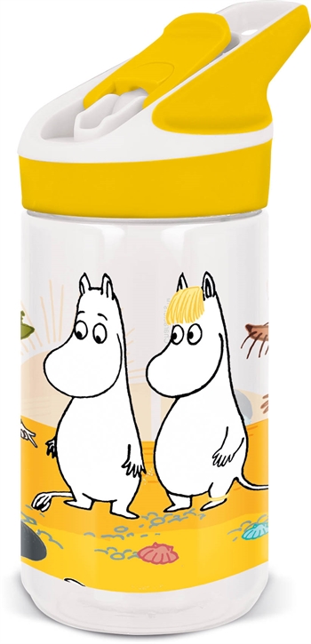 Moomin Water Bottle - Bottle with flip feature and straw - Moomin and Little My
