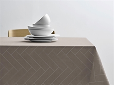 Damask tablecloth - 100% damask-woven cotton - Tiles Södahl - Taupe