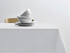 Damask tablecloth - 100% damask-woven cotton - Tiles Södahl - White