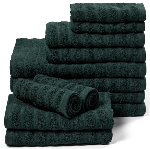 Towel Package 12 pcs. soft towels in 100% combed cotton - Green towels from Borg Living