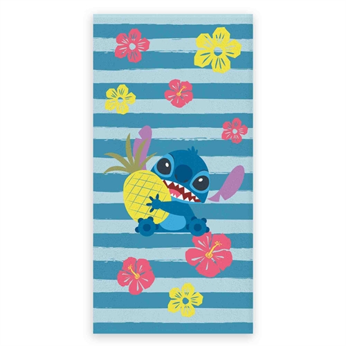 Bath Towel - Stitch Towel - Pineapple and Flowers - 70x140 cm - 100% Soft Cotton