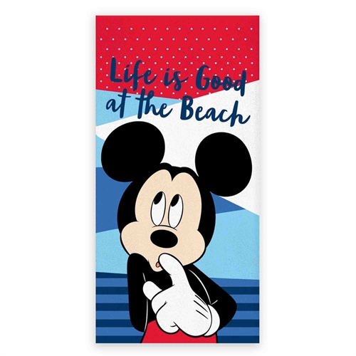 Bath Towel - Mickey Mouse Towel - Life Is Good At The Beach - 70x140 cm - 100% Soft Cotton