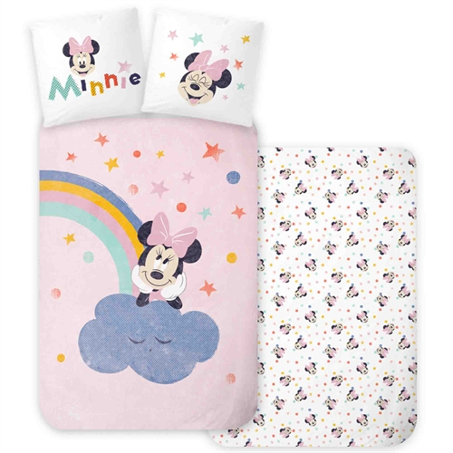 Minnie Mouse bedding 140x200 cm - Reversible bedding set with Minnie Mouse - 100% soft cotton bed linen