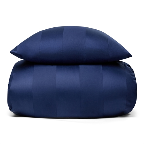Bedding 140x200 cm - 100% cotton satin - Diana blue - Striped, jacquard woven bedding - Extra soft bed set from By Borg
