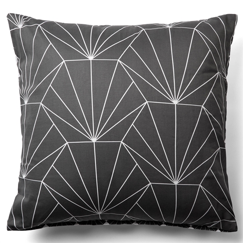 Pillowcase 60x63 cm - Hexagon grey - 100% Cotton satin