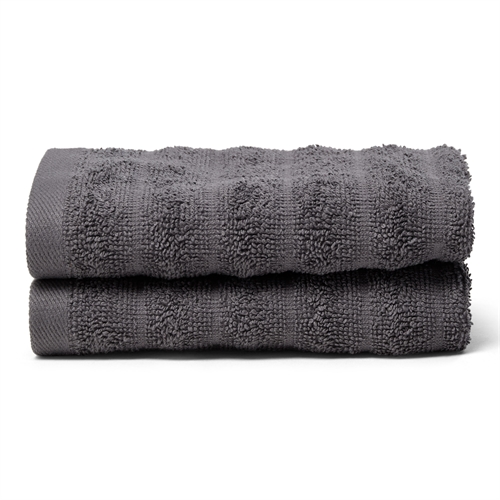 Guest Towels 2 pcs. in 100% combed cotton - Soft dark gray towels 30x50 cm from Borg Living