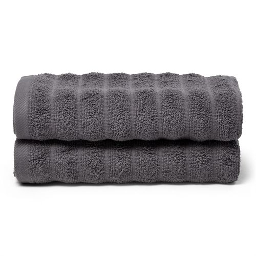 Towels 2 pcs. 100% combed cotton - Soft dark gray towels 50x100 cm from Borg Living