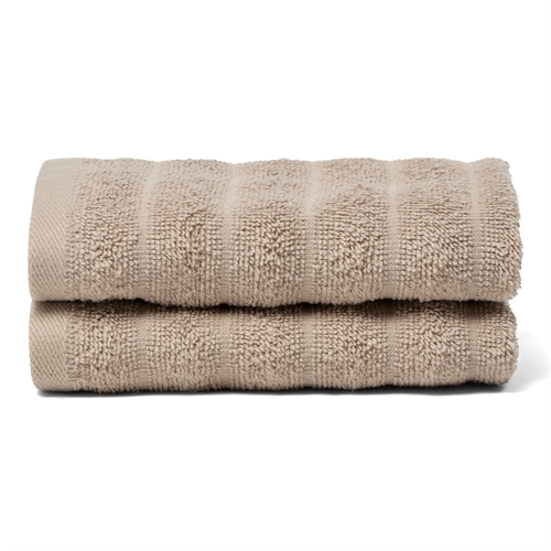 Guest towels 2 pcs. in 100% combed cotton - Soft sand colored towels 30x50 cm from Borg Living
