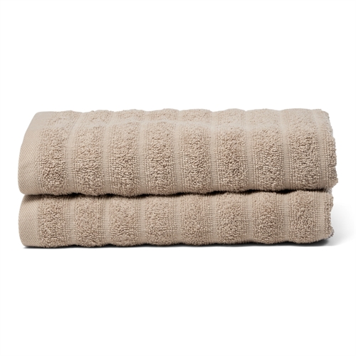Towels 2 pcs. 100% combed cotton - Soft sand colored towels 50x100 cm from Borg Living