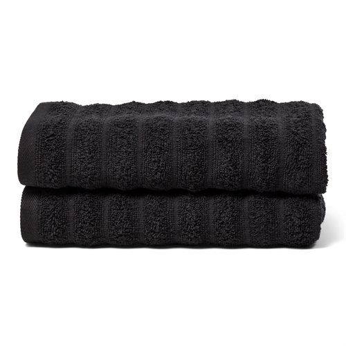 Towels 2 pcs. 100% combed cotton - Soft black towels 50x100 cm from Borg Living