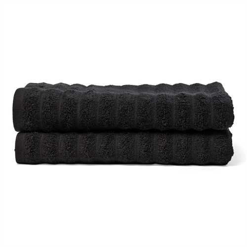 Bath Towels 2 pcs. in 100% combed cotton - Soft black towels 70x140 cm from Borg Living