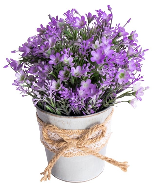 Artificial Campanula Flower - Height 21 cm - Stunning purple flowers - Artificial potted plant