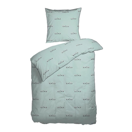 Children\'s Bedding 140x200 cm - Mint Green Bedding Set with Pandas - 100% Organic Cotton Satin - Night & Day Bed Linen