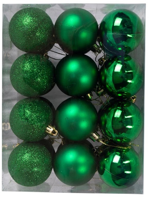 Christmas Baubles - Green - Pack of 24 Each measures 6 cm in diameter