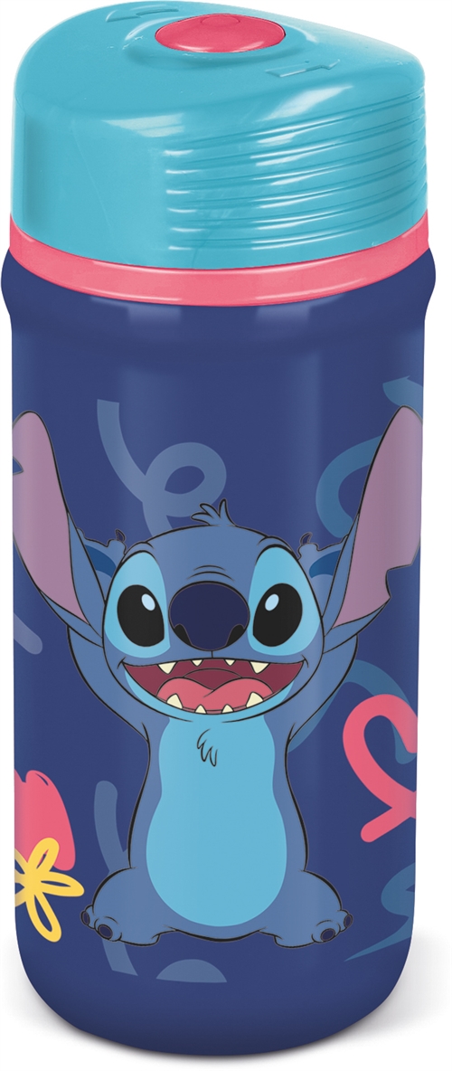 Stitch water bottle - Drinking bottle with spout and screw cap for children - Stitch