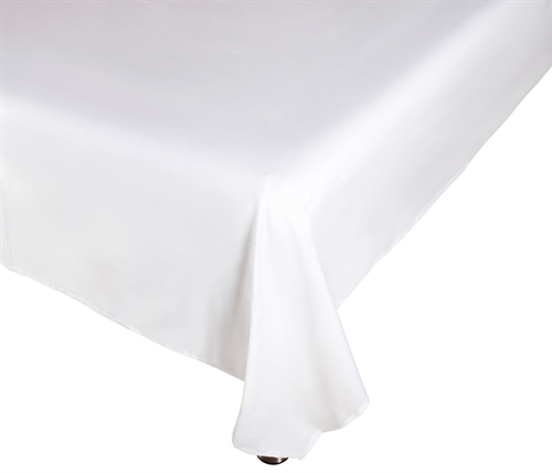 Flat sheet - 150x250 cm - White - 100% cotton satin - Flat sheet