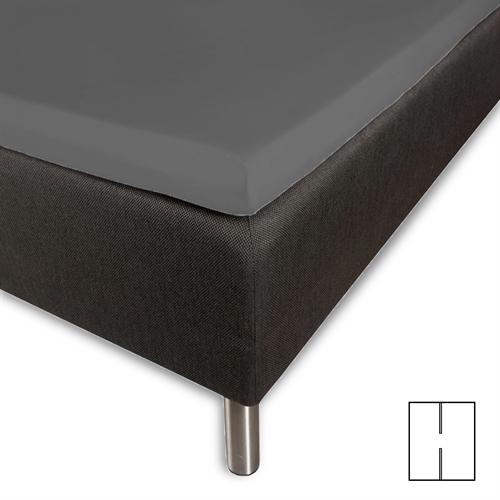 Topper fitted sheet with H-split - 180x210 cm - Split length 65 cm - Anthracite - 100% cotton satin - Borås Cotton