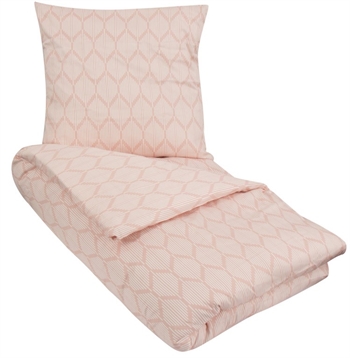 Double bedding 240x220 cm - King size - Leaves rose set - 100% organic cotton satin bedding