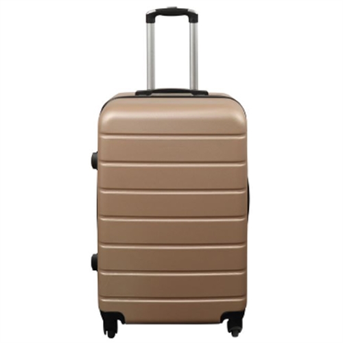 Suitcase - Hard-shell suitcase - Size Medium - Gold - Practical travel suitcase
