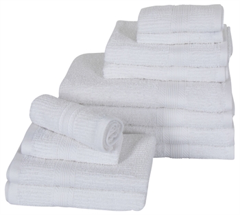 Towel package 12 pcs. soft towels in 100% combed cotton - White towels from Borg Living