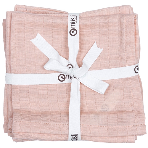 Washcloths 5-pack - Woven muslin cotton quality - Rose Suger - Müsli By Green Cotton