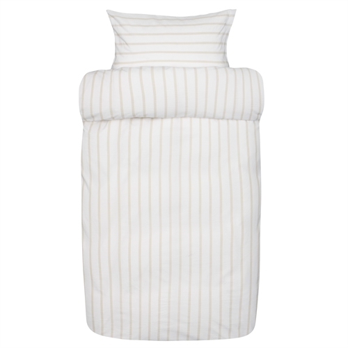 Woven crepe bedding - White striped bedding set in 100% soft cotton - 140x200 cm - Seersucker bedding - Eilert - Høie Of Scandinavia