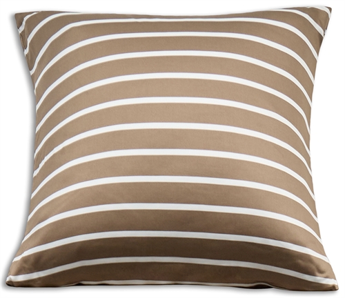 Bamboo pillowcase - 100% Natural bamboo - 60x63 cm - Striped beige - Satin-woven pillowcase