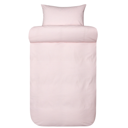 Cotton bedding 140x220 cm - Pink checkered bedding set in 100% extra fine cotton - Nils - Høie Of Scandinavia bed linen