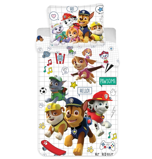 Junior bedding 100x140 cm - Paw Patrol - Pawsome - 2-in-1 design - 100% cotton bed set
