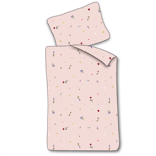 Baby Bedding 70x100 cm - Pink Bedding Set with Flowers - 100% Soft Cotton Bed Linen