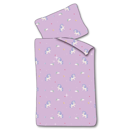 Baby bedding 70x100 cm - Purple bedding set with unicorns - 100% soft cotton bed linen