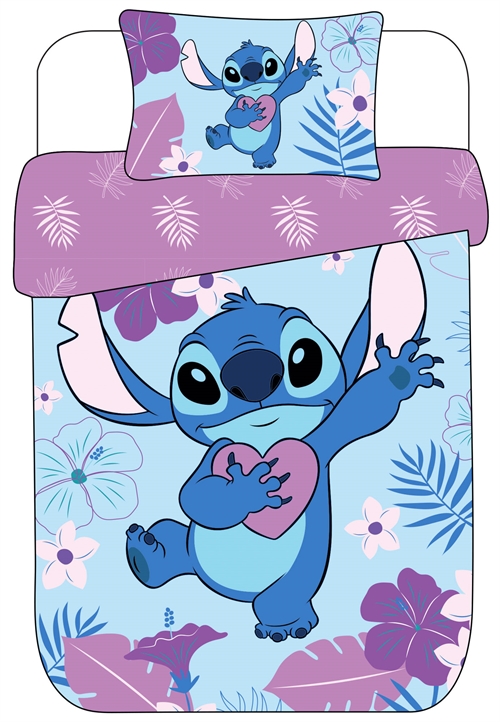 Stitch bedding - 140x200 cm - From Lilo and Stitch - 2-in-1 design - 100% cotton bedding set