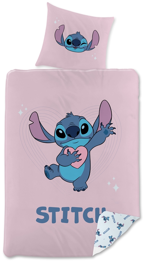 Stitch Bedding - 150x210 cm - Reversible Bedding Set with Stitch - 100% Cotton Bed Linen