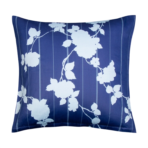 Extra Soft Pillowcase 60x63 cm - 100% Cotton Satin - Floral Blue Pillowcase - 300 TC Pillowcase from By Borg