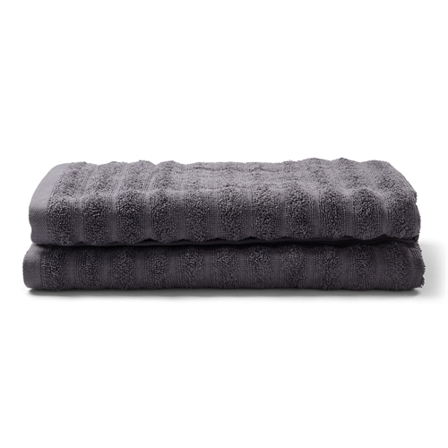 Bath Towels 2 pcs. in 100% combed cotton - Soft dark gray towels 70x140 cm from Borg Living