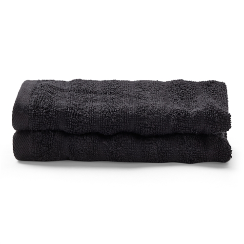 Guest Towels 2 pcs. in 100% combed cotton - Soft black towels 30x50 cm from Borg Living