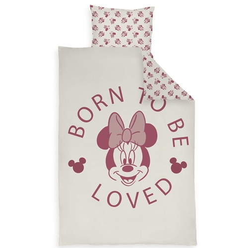 Minnie bedding 100x140 cm - Junior bedding set with Minnie Mouse - Reversible design - 100% cotton bed linen