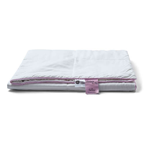 Junior silk duvet with 100% Mulberry silk filling - 100x140 cm - Summer duvet with a soft bamboo bolster - Nature By Borg junior duvet.