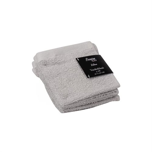 Washcloths 4-pack - 100% Soft cotton with high absorbency - 30x30 cm - Light gray washcloths from Danish By Borg