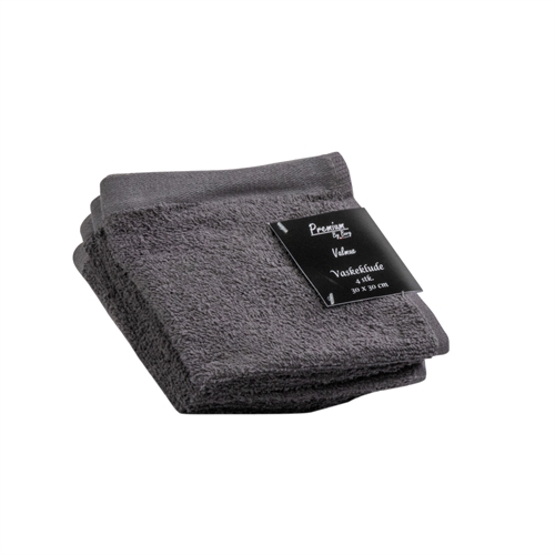 Washcloths 4-pack - 100% Soft cotton with high absorbency - 30x30 cm - Dark gray washcloths from Danish By Borg