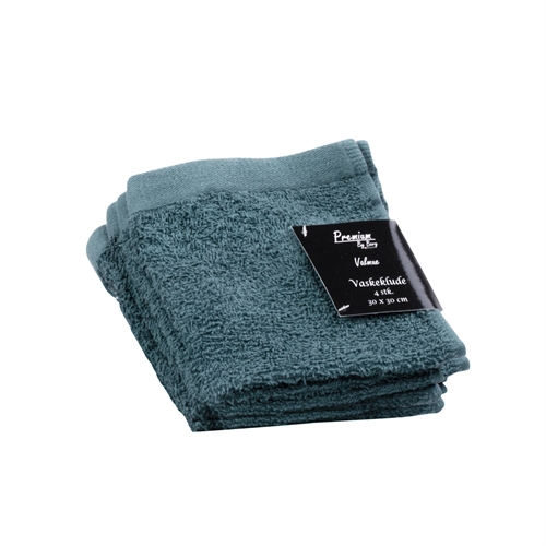 Washcloths 4-pack - 100% Soft cotton with high absorbency - 30x30 cm - Dark blue washcloths from Danish By Borg