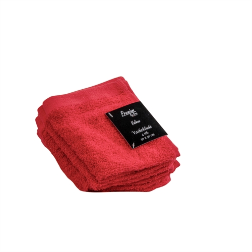 Washcloths 4-pack - 100% Soft cotton with high absorbency - 30x30 cm - Red washcloths from Danish By Borg