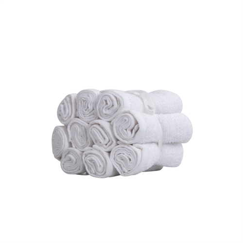 Washcloths 10-pack - 100% Soft cotton with high absorbency - 30x30 cm - White washcloths from IN Style