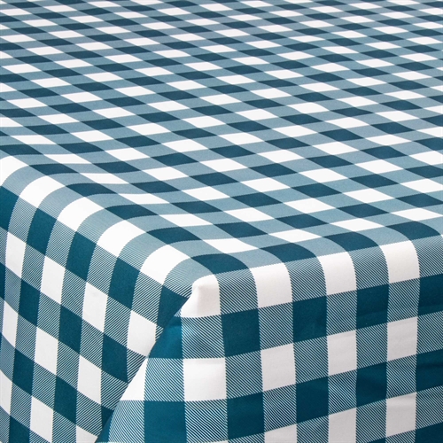 Textile wax cloth with acrylic coating - 30 meters on a roll - Check blue - 140 cm wide textile cloth