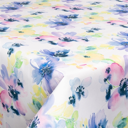 Textile wax cloth with acrylic coating - 30 meters on a roll - Flower blue - 140 cm wide textile cloth