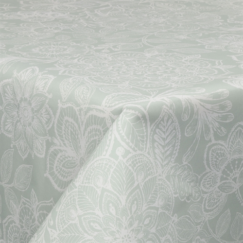 Textile wax cloth with acrylic coating - Flower light grey - 140 cm wide - By the meter