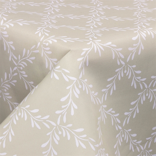 Textile wax cloth with acrylic coating - 30 meters on a roll - Leaf wreath brown - 140 cm wide textile cloth