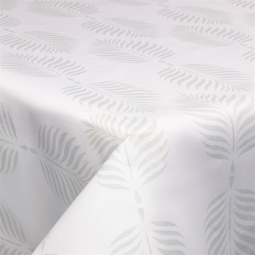 Textile wax cloth with acrylic coating - 30 meters on roll - Leaf light grey - 140 cm wide textile cloth