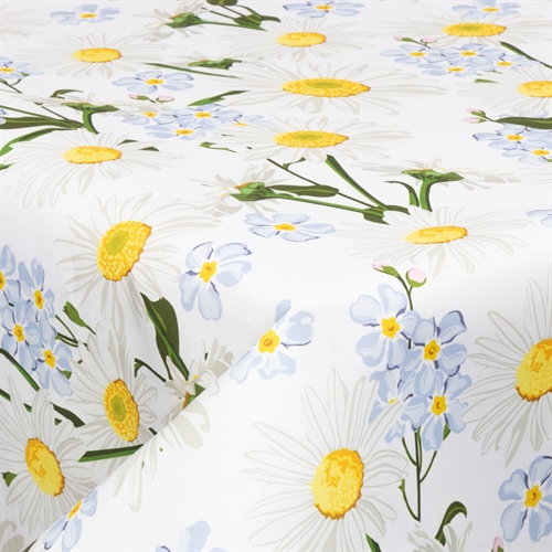 Textile wax cloth with acrylic coating - 30 meters on a roll - Blooming Daisies - 140 cm wide textile cloth
